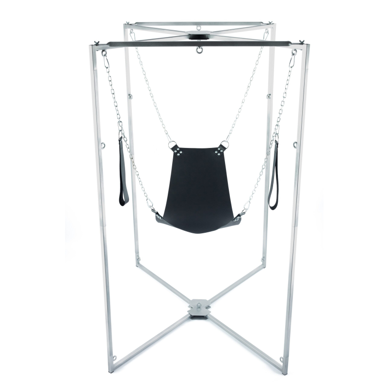 kit sling cuir triangle noir armature grise scaled
