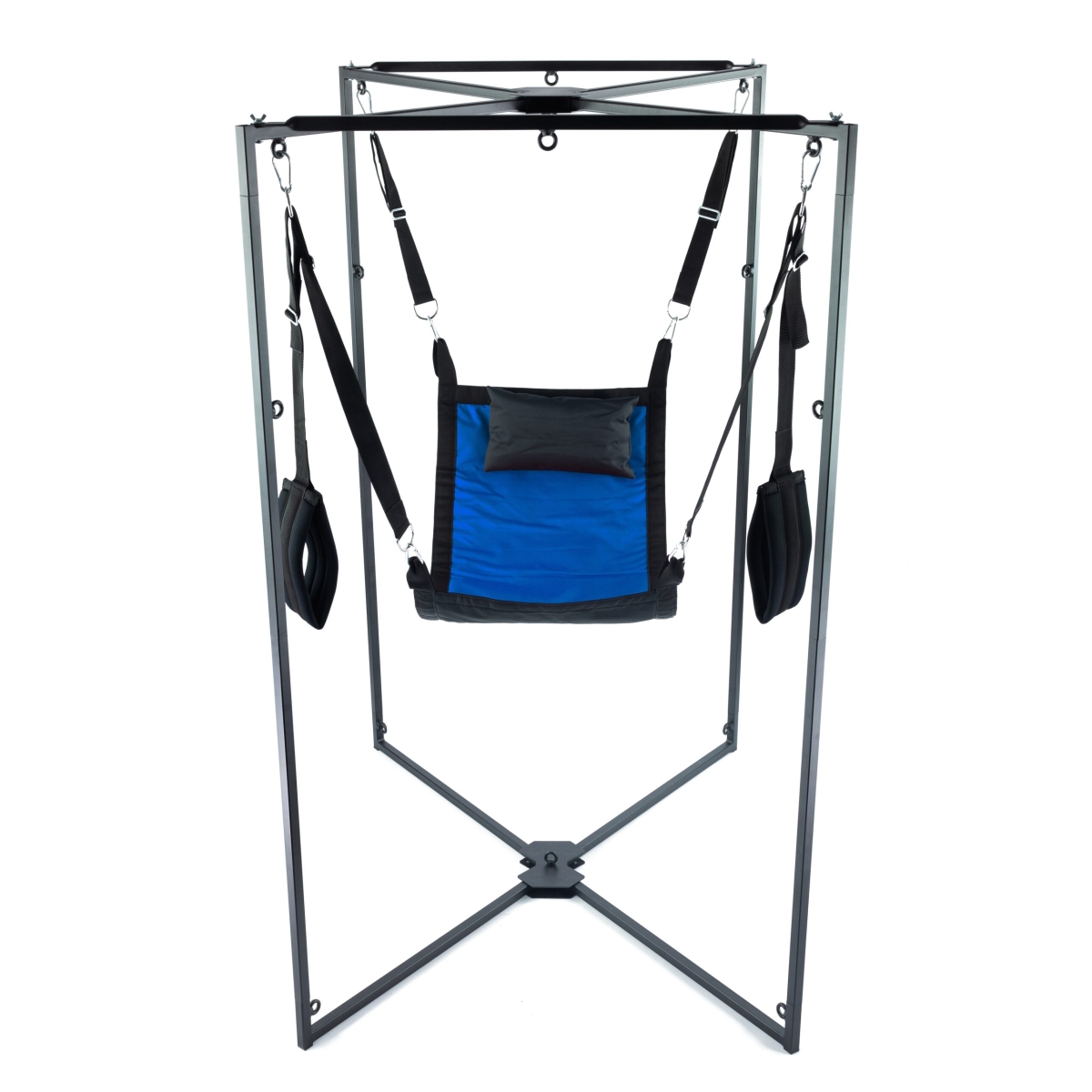 kit sling tissu carre bleu noir armature noire scaled