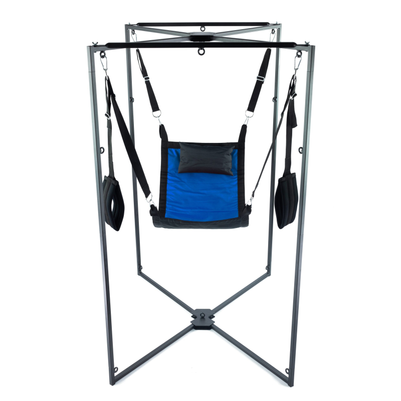 kit sling tissu carre bleu noir armature noire scaled