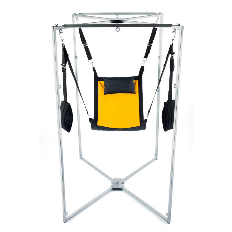 kit sling tissu carre jaune noir armature grise scaled