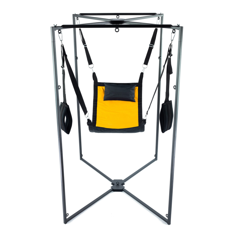 kit sling tissu carre jaune noir armature noire scaled