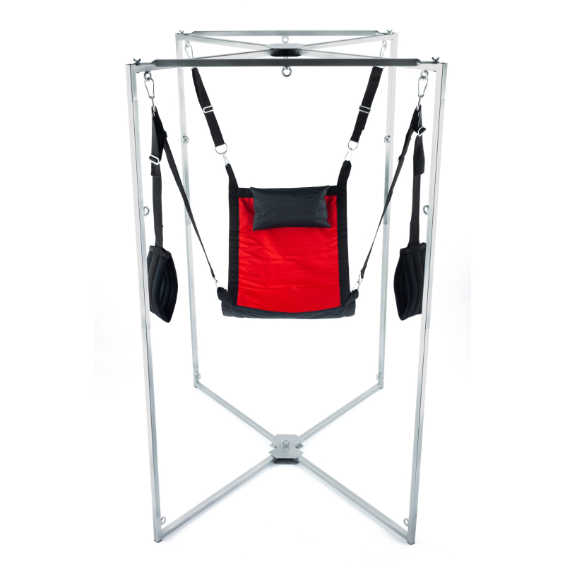 kit sling tissu carre rouge noir armature grise scaled