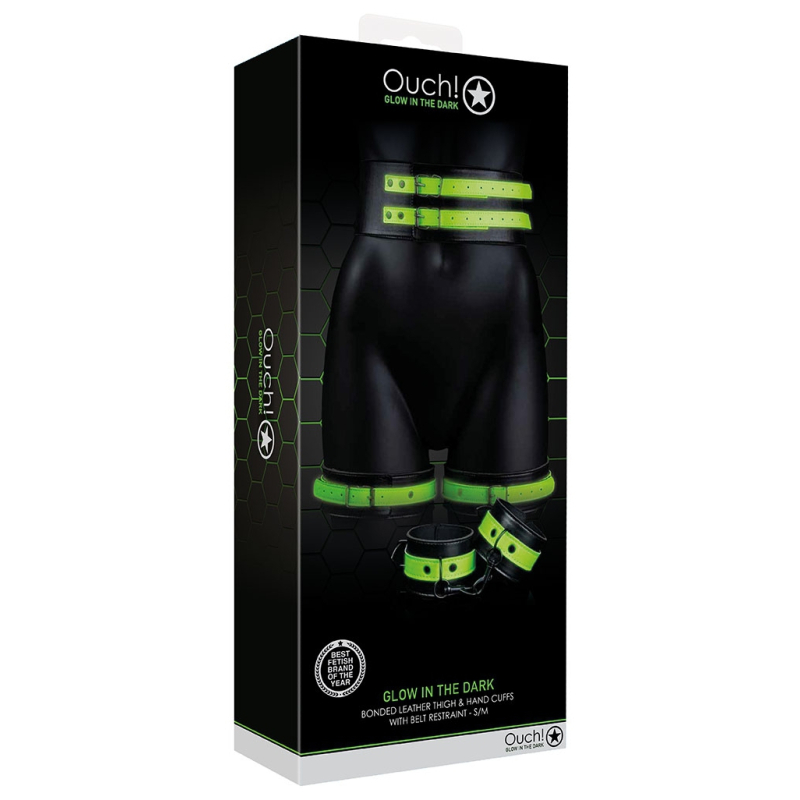 kit sm ceinture et menottes phosphorescentes glow restraint 2
