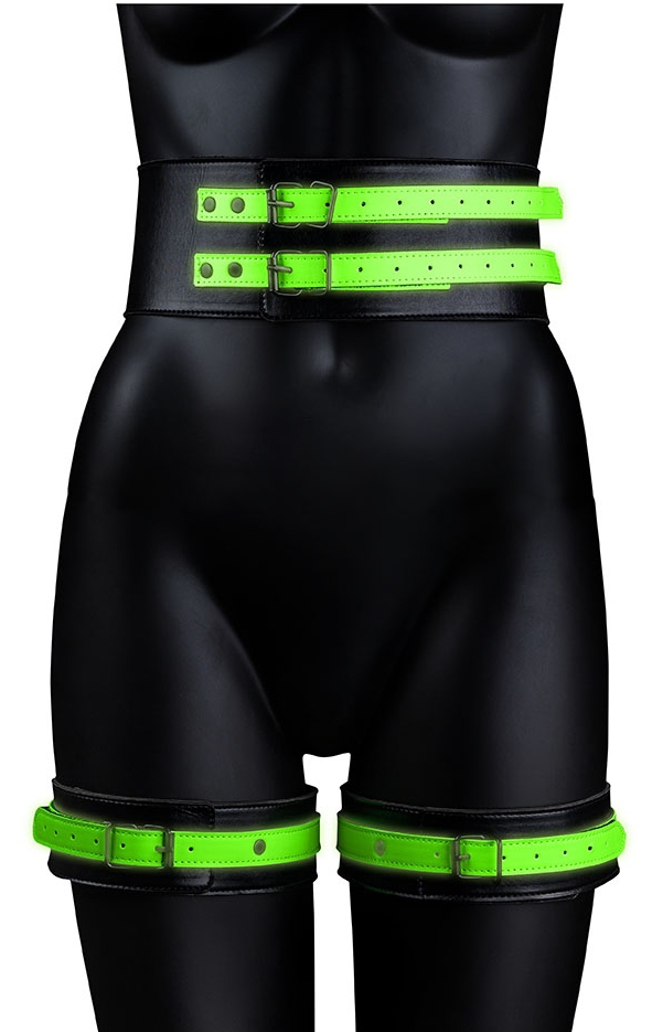 kit sm ceinture et menottes phosphorescentes glow restraint