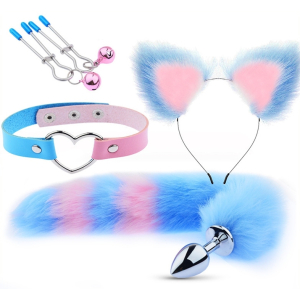 kit sm mix bondage bleu rose 4 pieces