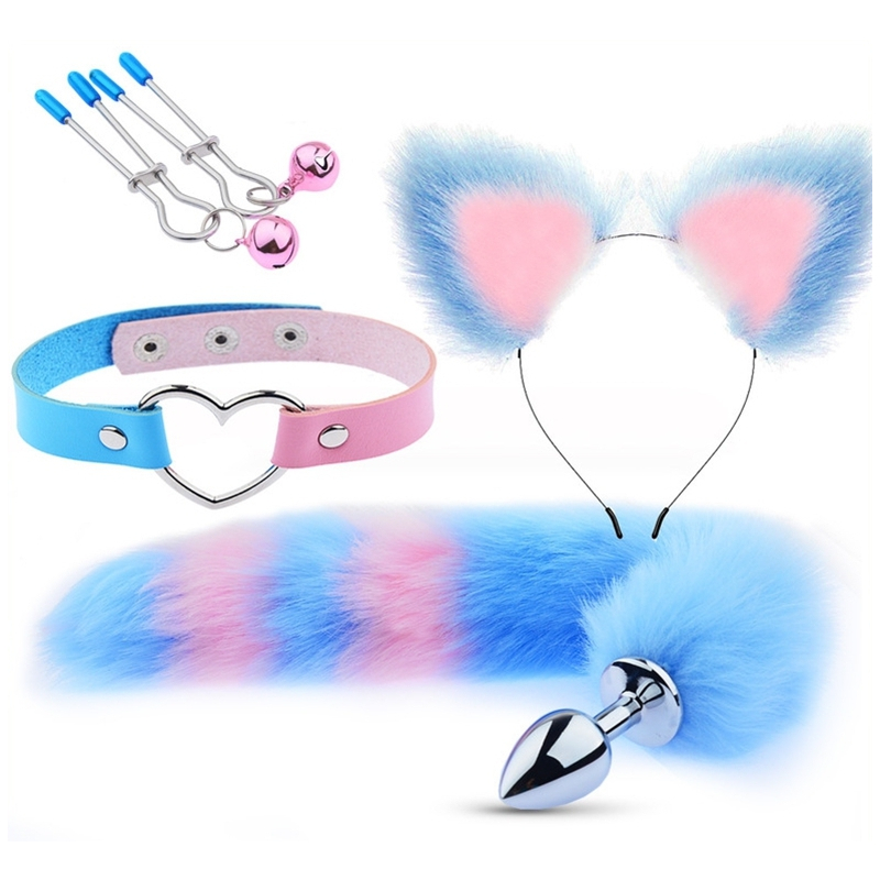 kit sm mix bondage bleu rose 4 pieces