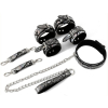 kit sm snakine collier et menottes noir argentes 1