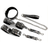 kit sm snakine collier et menottes noir argentes
