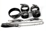 kit sm snakine collier et menottes noir argentes 3