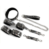 kit sm snakine collier et menottes noir argentes 4