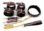 kit sm snakine collier et menottes noir rose