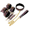kit sm snakine collier et menottes noir rose 2