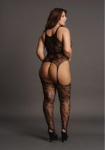 lace suspender bodystocking with round neck 7