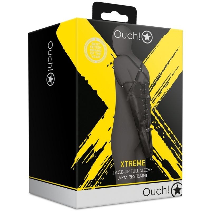 lace up full sleeve arm restraint black 1