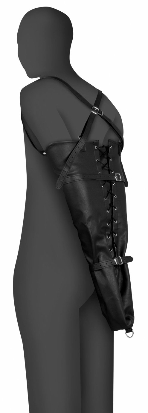 lace up full sleeve arm restraint black