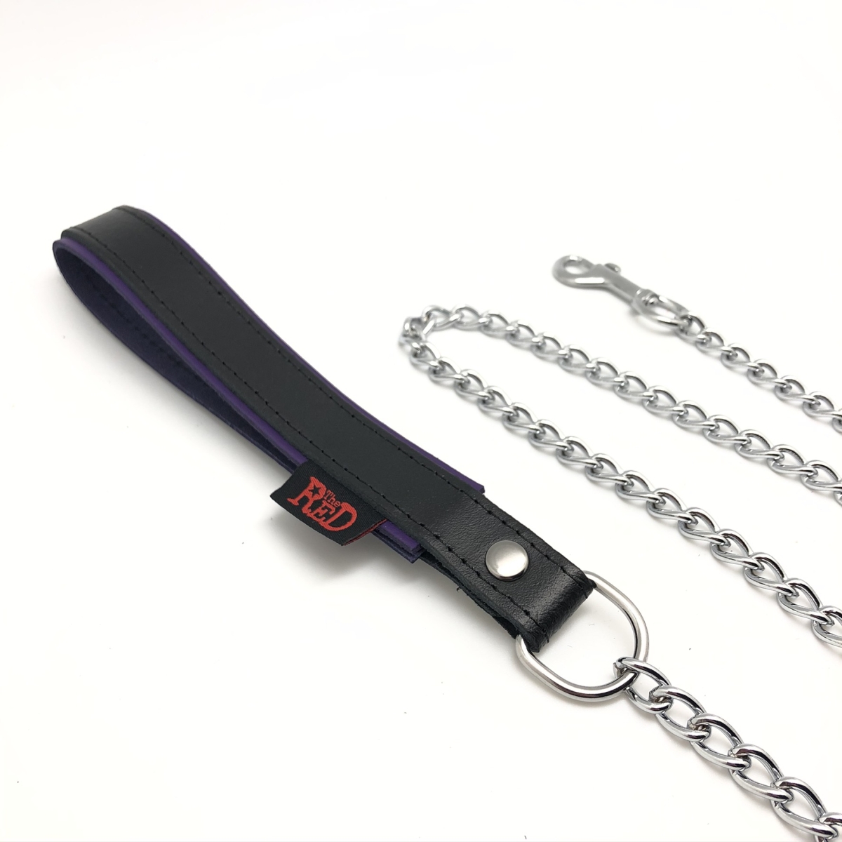 laisse avec poignee cuir 1m noir 3
