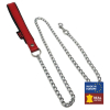laisse avec poignee en cuir 1m rouge