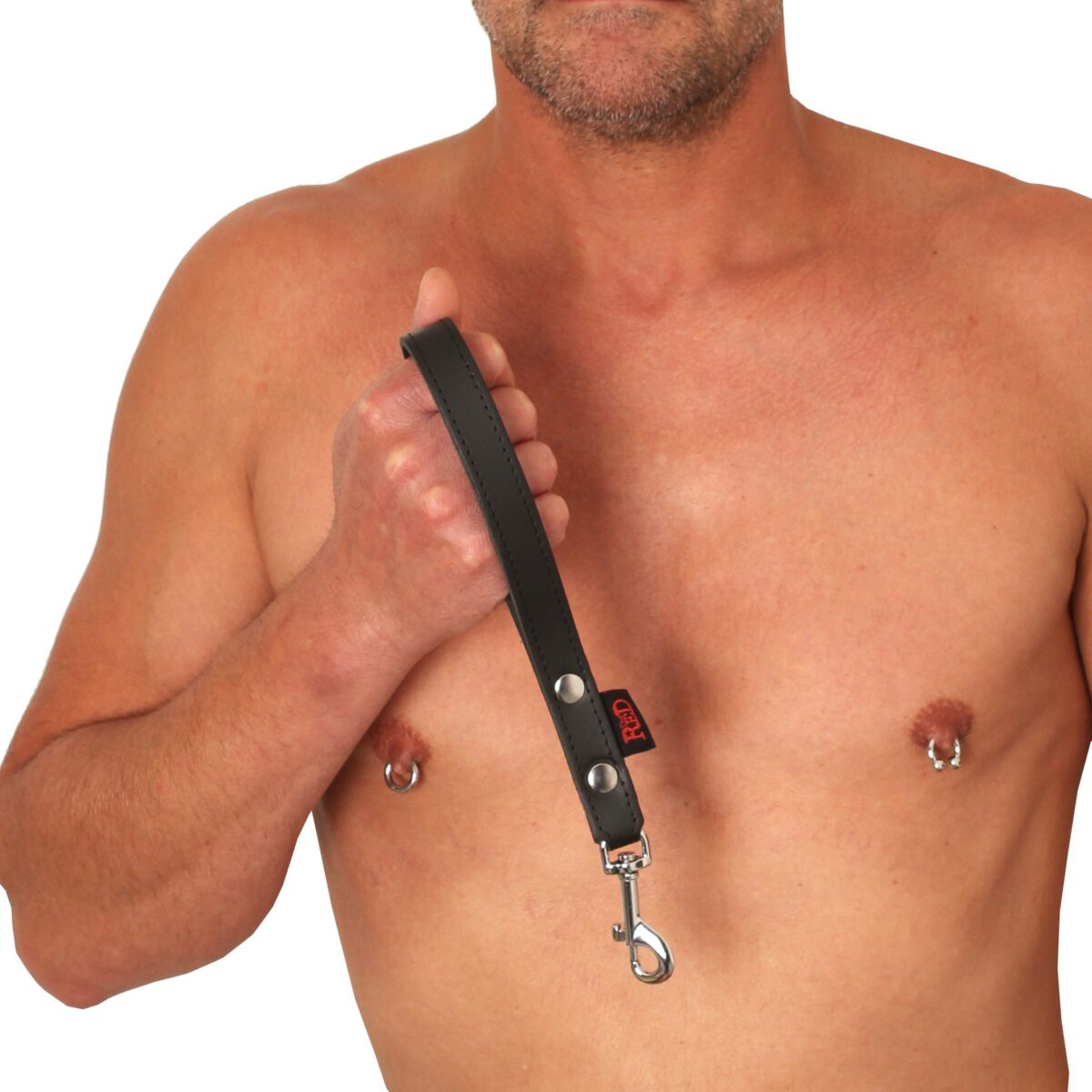 laisse courte en cuir noire 2