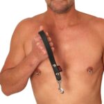 laisse courte en cuir noire 2