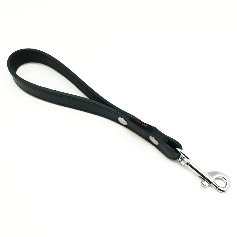 laisse courte en cuir noire 3