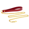laisse en metal dore taboom avec poignee rouge 75cm