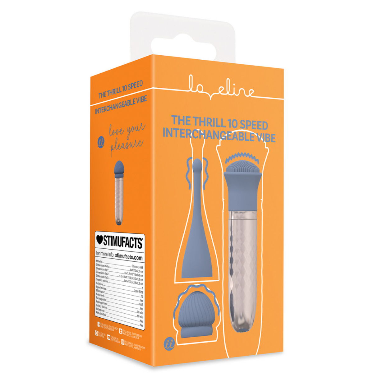 le thrill vibrateur interchangeable 10 vitesses bleu 1