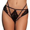 lena brief with open crotch and buttocks adjustable sliders and golden details black os