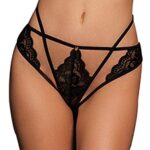 lena brief with open crotch and buttocks adjustable sliders and golden details black os