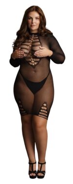 long sleeve fishnet dress 2