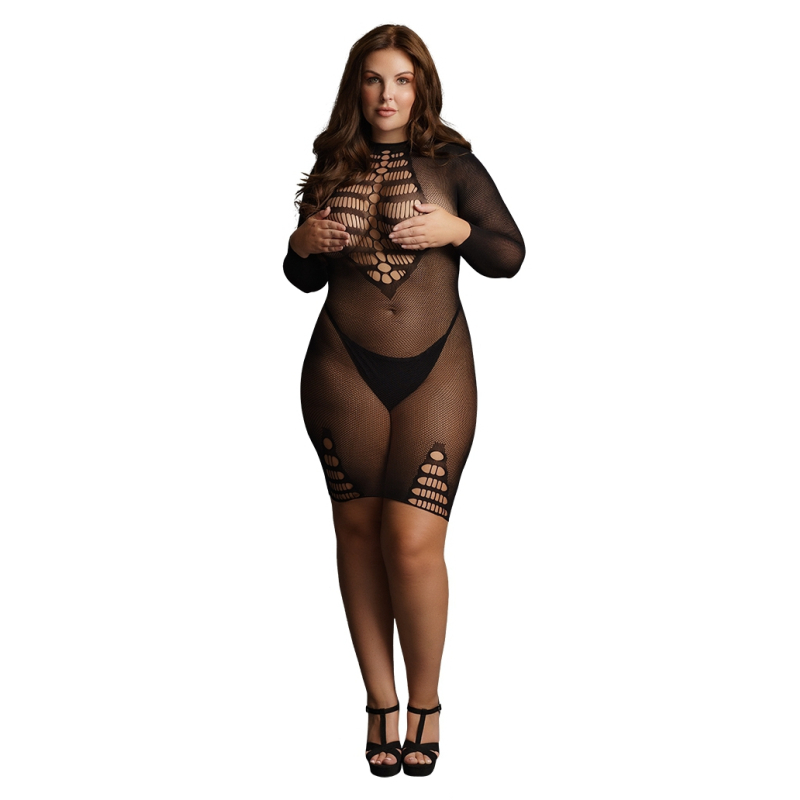 long sleeve fishnet dress 2