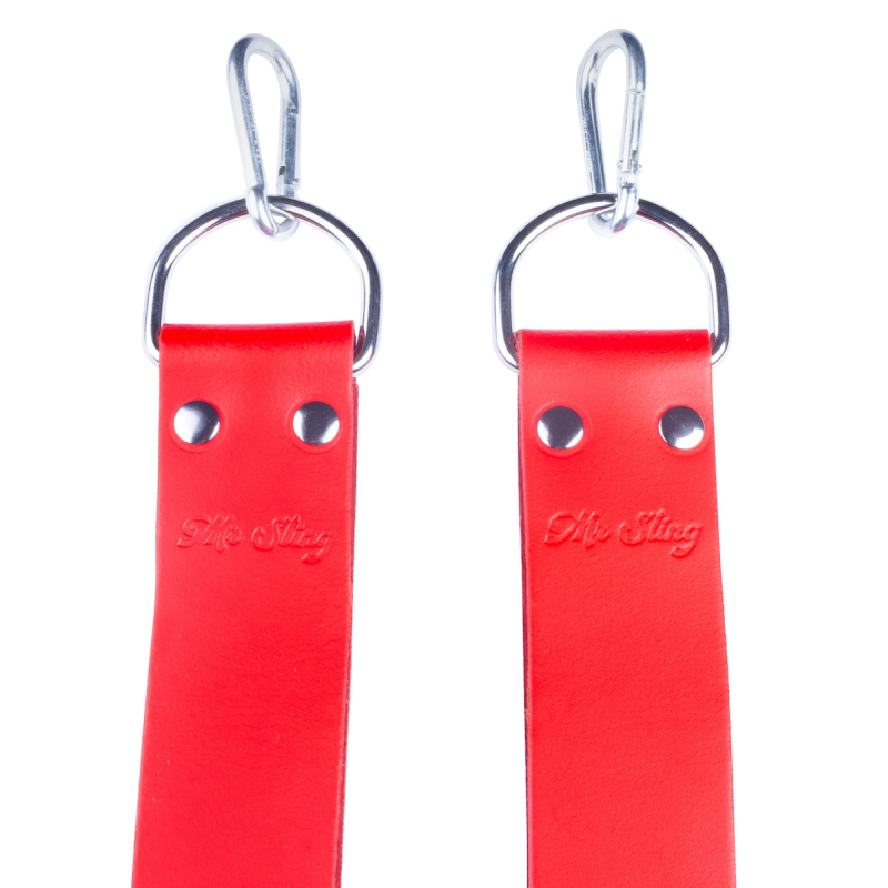 lot de 2 supports pieds pour sling en cuir rouge 1