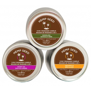 lot de 3 bougies de massage hemp seed 57g