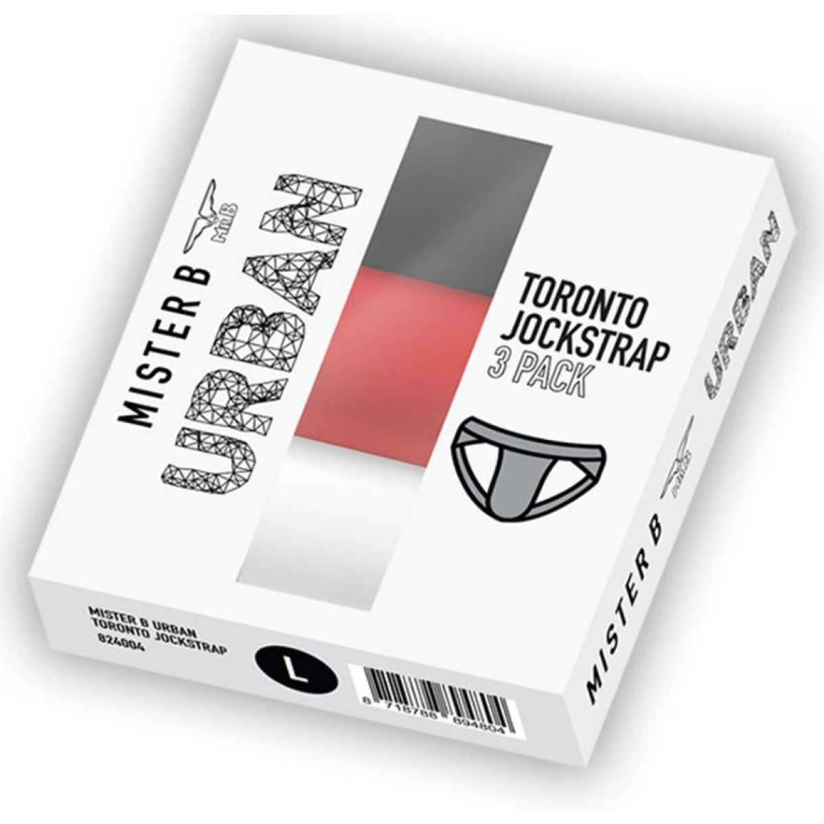 lot de 3 jockstraps mister b toronto blanc noir rouge 1