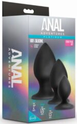 lot de 3 plugs anal adventures stout noirs 1