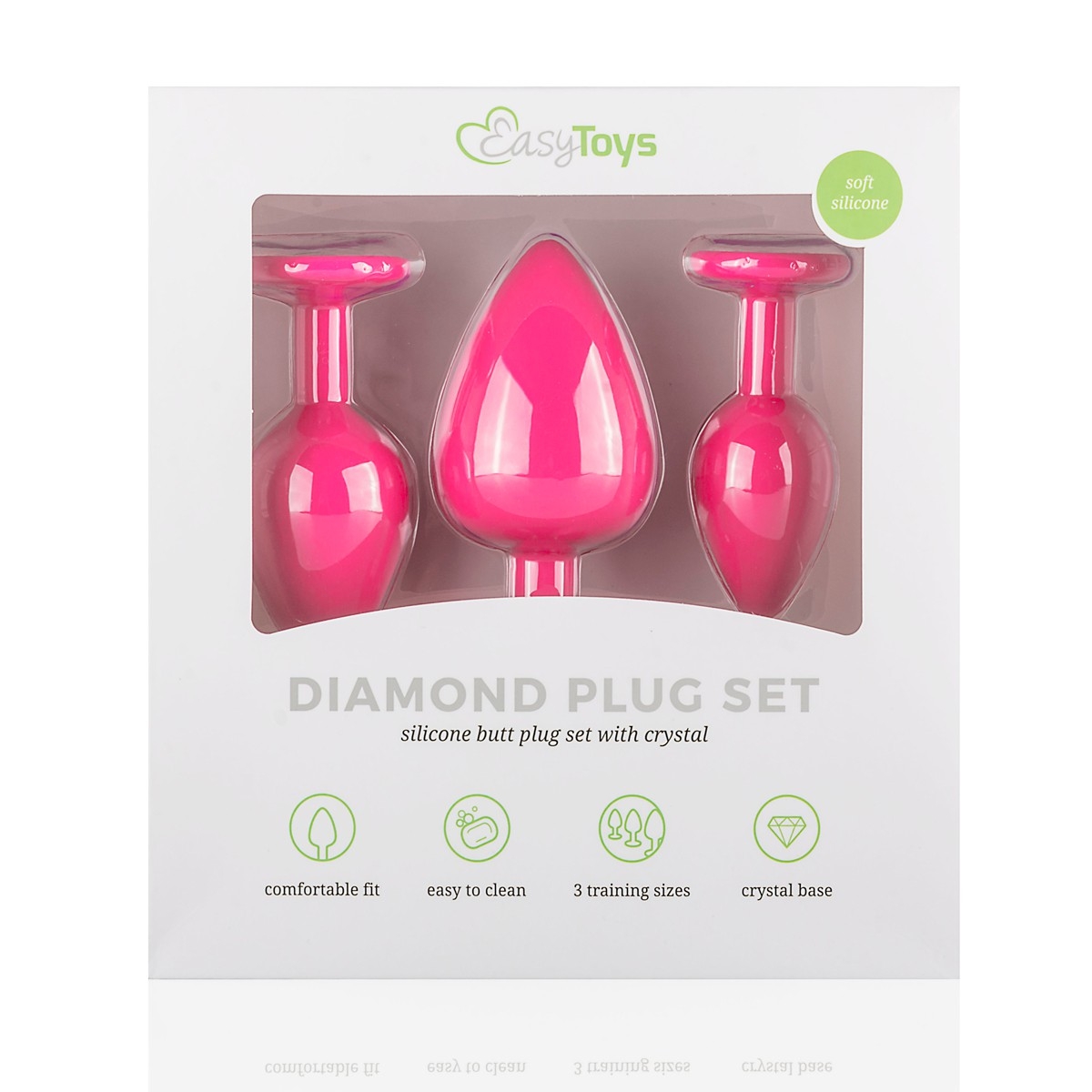 lot de 3 plugs bijou diamond roses 1