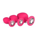 lot de 3 plugs bijou diamond roses