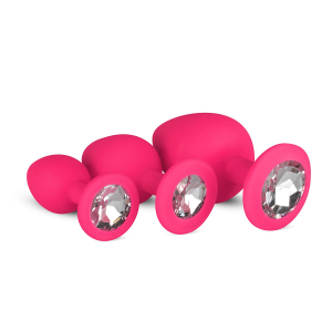 lot de 3 plugs bijou diamond roses