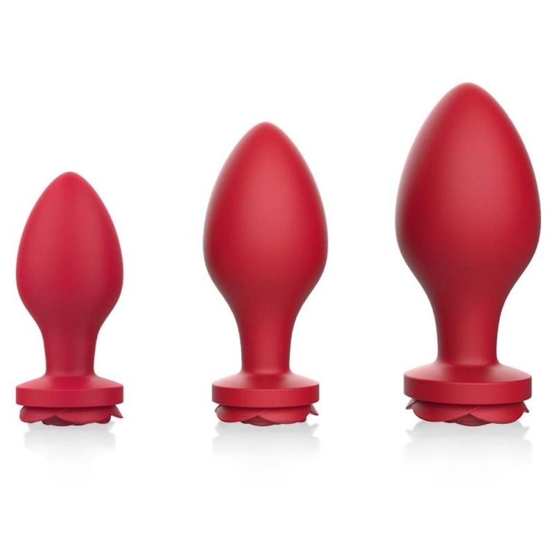 lot de 3 plugs bijou rosa roses