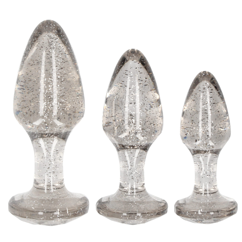 lot de 3 plugs glitter argentes scaled