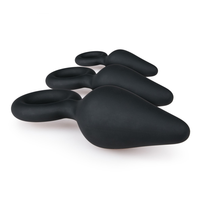 lot de 3 plugs pointy 10 x 45 cm noir 2