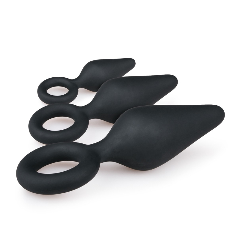 lot de 3 plugs pointy 10 x 45 cm noir 3