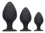 lot de 3 plugs rippled silicone scaled