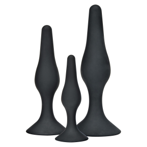 lot de 3 plugs silicone curvy noirs scaled