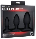 lot de 3 plugs silicone trio nexus noirs 1