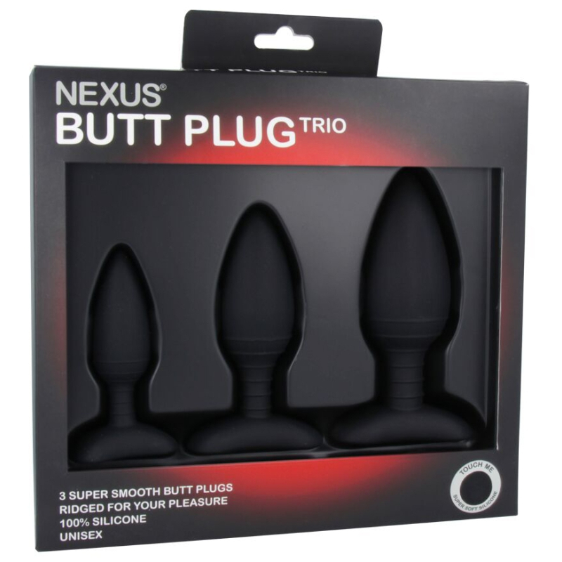 lot de 3 plugs silicone trio nexus noirs 1