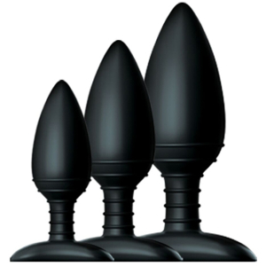 lot de 3 plugs silicone trio nexus noirs
