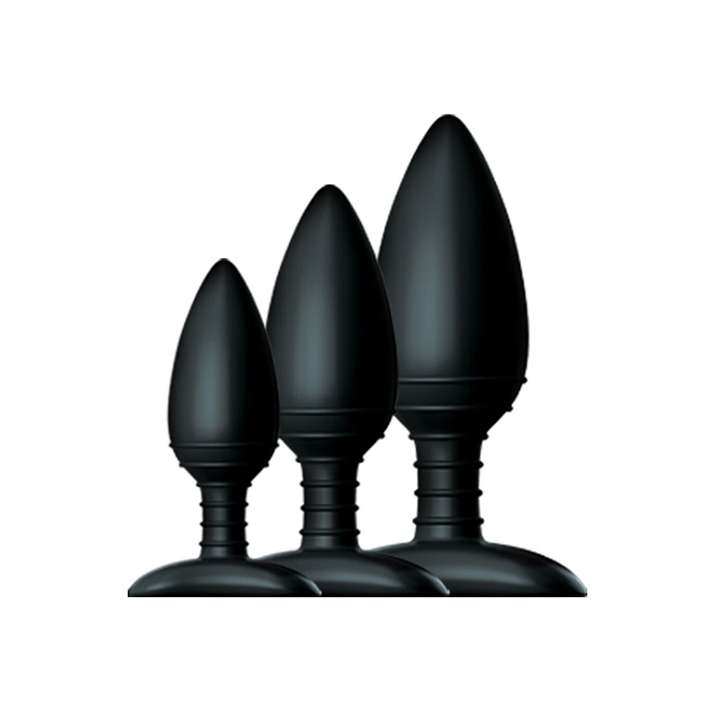 lot de 3 plugs silicone trio nexus noirs