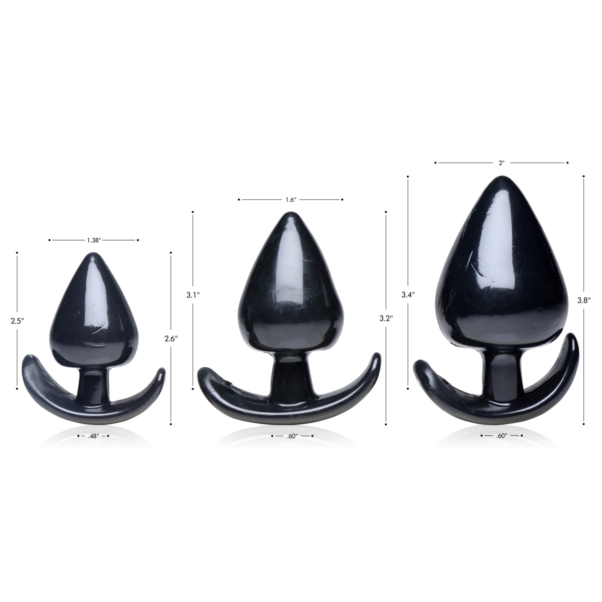 lot de 3 plugs spades noir 6 scaled