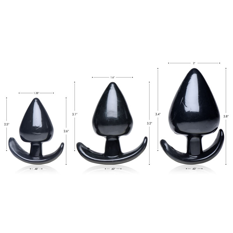 lot de 3 plugs spades noir 6 scaled