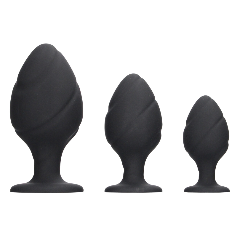 lot de 3 plugs swirled silicone scaled